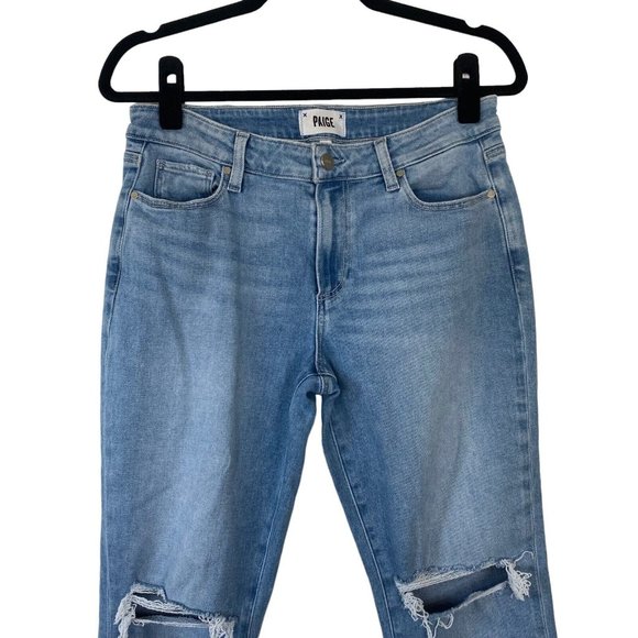 PAIGE Light Blue Distressed Women Jeans - Picture 2 of 9